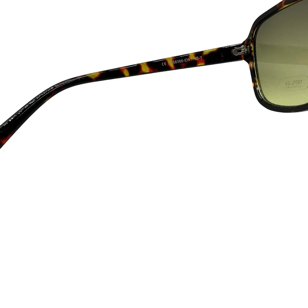 LOFT Plastic Tortoise Aviator Sunglasses Yellow Tint Lens LG58366-EW1-NS-Y